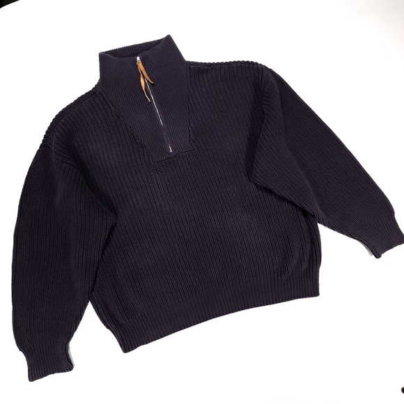 Willis & Geiger Navy Blue Sweater Mens XL 100% Heavyweight Cotton Roomy GUC! - Picture 2 of 14